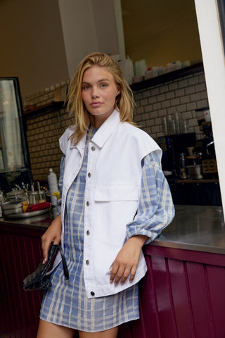 Jurk Georgette Jacquard Check