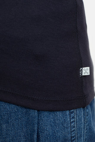 T-shirt donkerblauw katoenmix