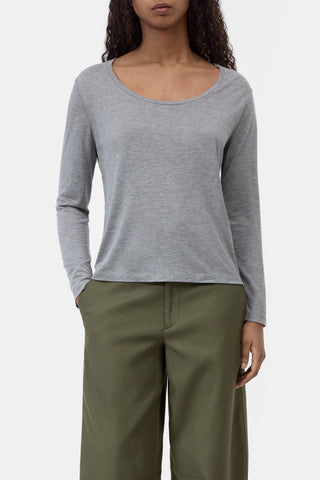 Longsleeve licht grey melange