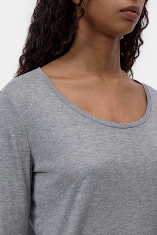 Longsleeve licht grey melange