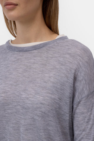 Longsleeve crew neck light grey