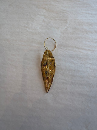 Oorbel goldplated feather