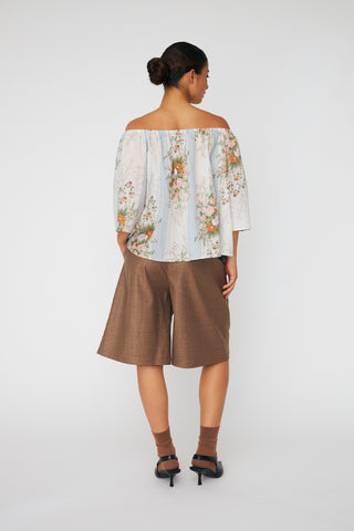 Blouse off shoulder Multicolor Flowers
