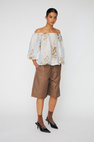 Blouse off shoulder Multicolor Flowers