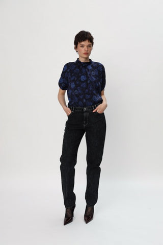 Top Silk Bow Blue Tone