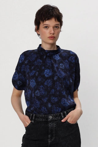 Top Silk Bow Blue Tone