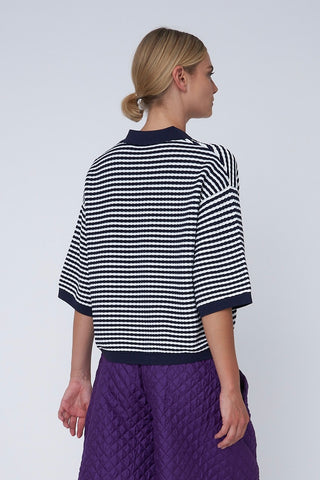 T-shirt polo Knit Navy/Creme