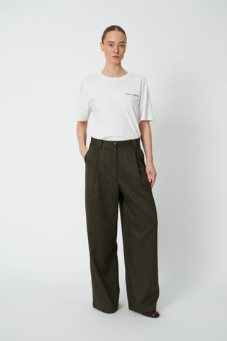 Broek Mid Waisted Loose Suiting Pants Army
