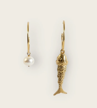Oorbellen Fish & Pearl