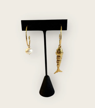Oorbellen Fish & Pearl