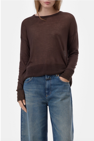 Longsleeve crew neck mahogany brown