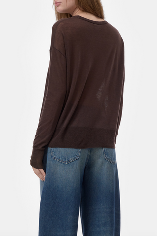 Longsleeve crew neck mahogany brown