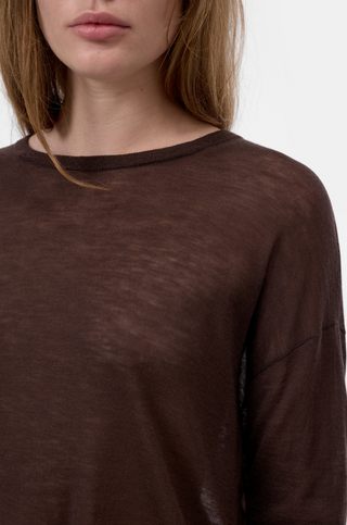 Longsleeve crew neck mahogany brown