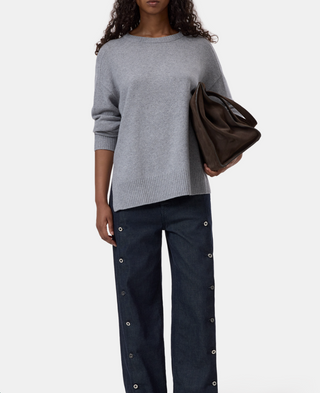 Knitwear trui light grey merinowol