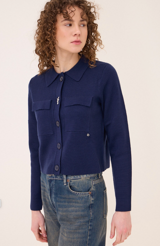 Cardigan Textured Collar
