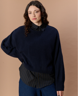 Trui Birkin Oversized Backless Marine