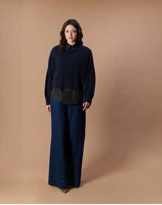 Trui Birkin Oversized Backless Marine