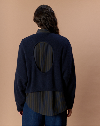 Trui Birkin Oversized Backless Marine