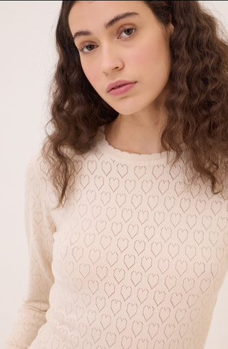Knit Heart Pointelle