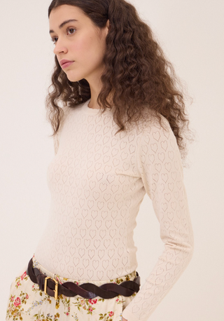 Knit Heart Pointelle