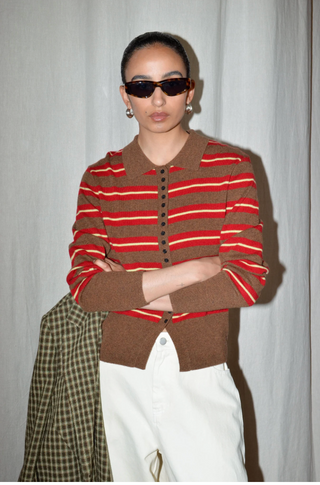 Knit Khelano Brown Stripes