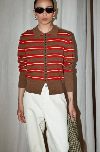 Knit Khelano Brown Stripes