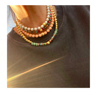 Halsketting Ras du cou Pearl Pink