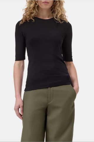 T-shirt zwart katoenmix