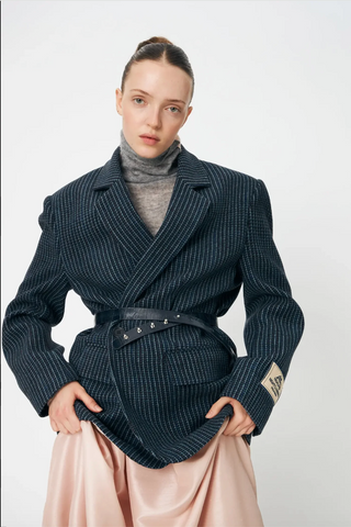 Blazer Oversized Checked Micro