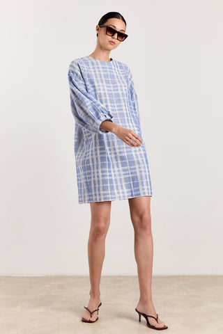 Jurk Georgette Jacquard Check