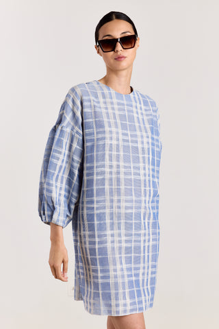 Jurk Georgette Jacquard Check