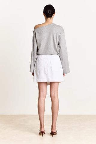 T-shirt Archie off-shoulder Lichtgrijs