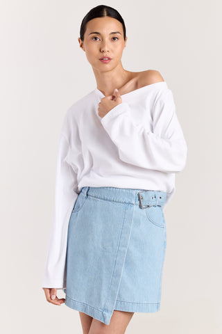 T-shirt Archie off-shoulder Wit
