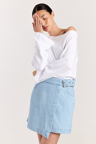 T-shirt Archie off-shoulder Wit