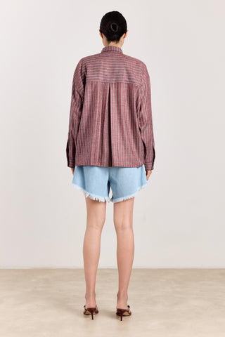 Hemd Virginie Pinstripe Cranberry