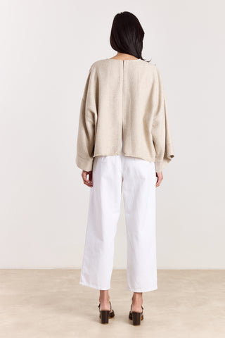 Top Carina Beige Linnen Melange