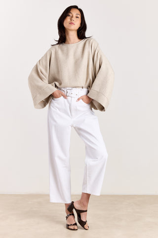 Top Carina Beige Linnen Melange