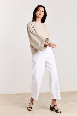Top Carina Beige Linnen Melange