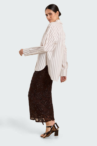 Hemd Laura Oversized Burgundy Stripes