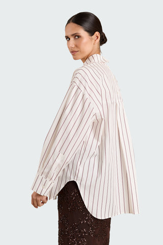 Hemd Laura Oversized Burgundy Stripes