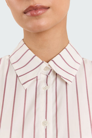 Hemd Laura Oversized Burgundy Stripes