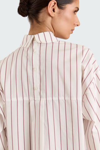 Hemd Laura Oversized Burgundy Stripes