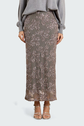 Rok Claudine Sequin Flower Silver