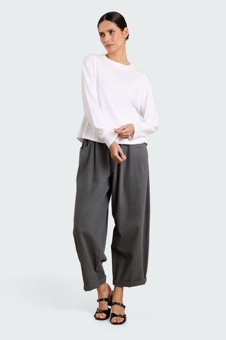 T-shirt longsleeve Lila Wit