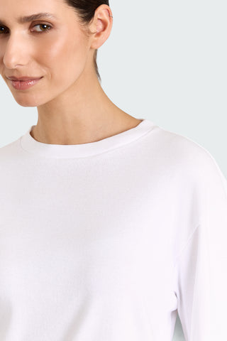 T-shirt longsleeve Lila Wit