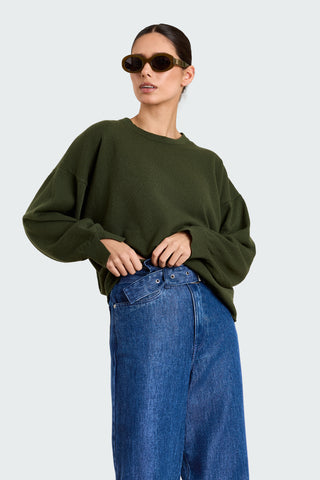 Top Coby Cashmere Merino Military