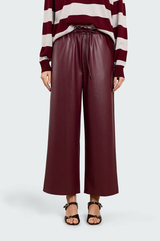 Broek Sigrid Vegan Leather Burgundy