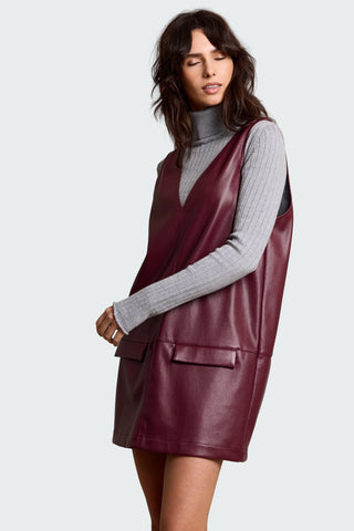 Jurk Ella Vegan Leather Burgundy