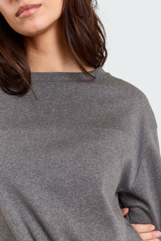 T-shirt longsleeve Lila Grey Melange