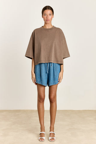 T-shirt Amy washed brown